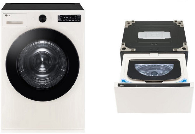 LG전자 트롬 오브제컬렉션 미니워시 + 건조기 RG19ENX 4kg + 19kg 방문설치, 네이처 베이지