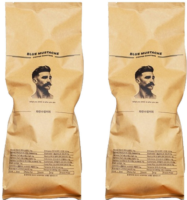 파란수염 에스프레소 아이스 블렌드 원두, 홀빈(분쇄안함), 1kg, 2개