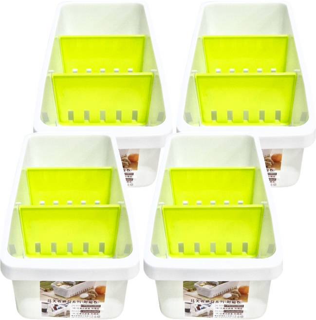 KEYWAY 聯府 比美收納盒 附隔板 大, 顏色隨機, 4個