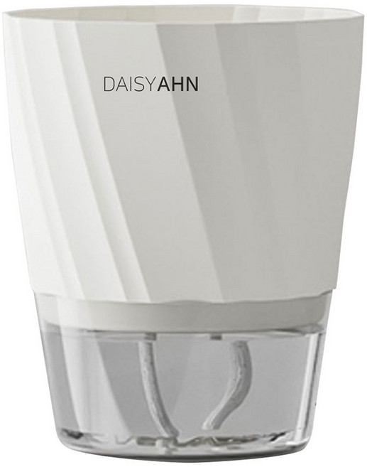 데이지안 사선 저면관수 플라스틱 화분, 화이트, 1개