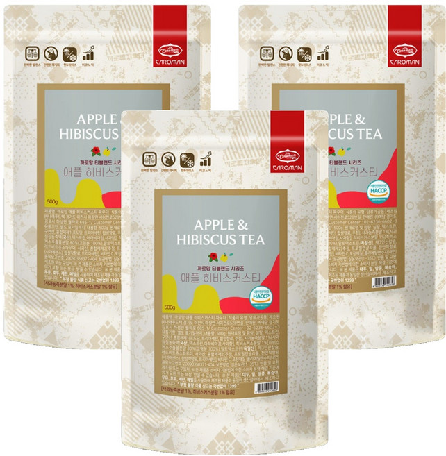 까로망 애플 히비스커스티 파우더, 500g, 3개, 1개입