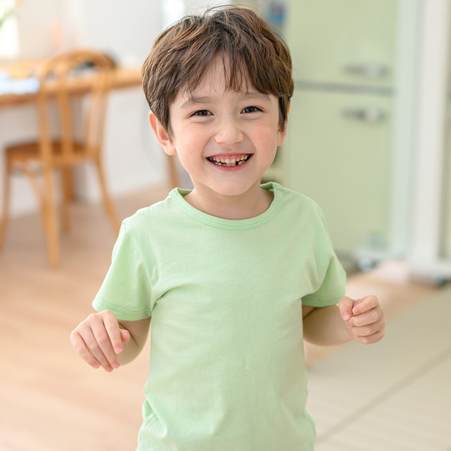 보누맘 아동용 통기성 에브리데이 순면 베이직 반팔 티셔츠