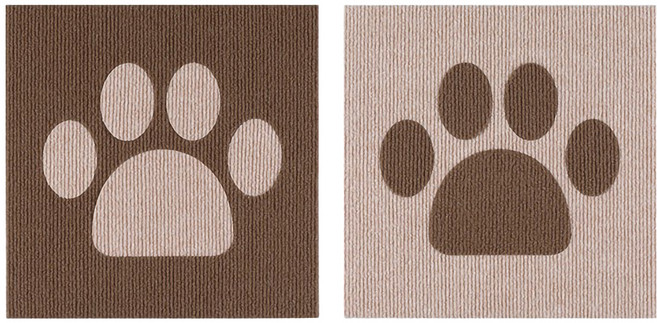 SANKO 狗狗腳掌地墊 兩枚入 聚酯纖維 丙烯酸樹脂, 棕色, 2片