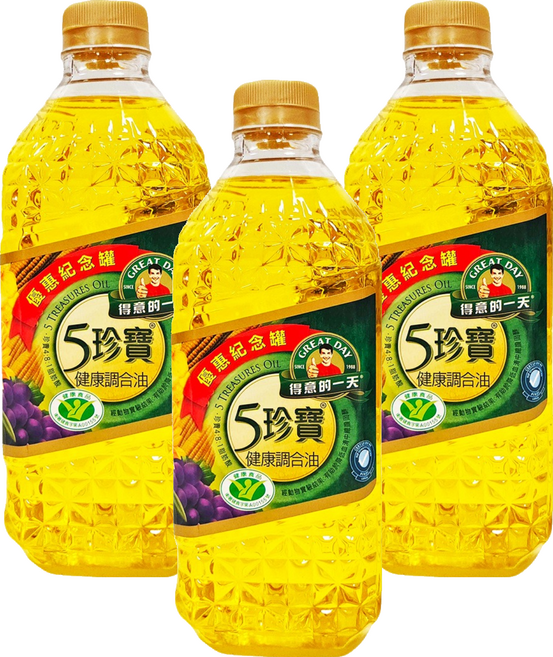 得意的一天 五珍寶健康調合油, 1.58L, 3瓶