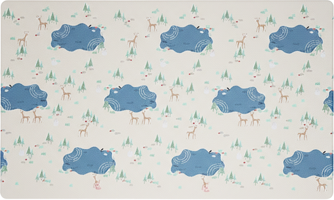 aginory 頂級雙面嬰幼兒遊戲地墊, 翁達泉 + 小狗 象牙白