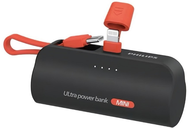 PHILIPS 飛利浦 口袋行動電源 Lightning, DLP2550VB/96, 黑色