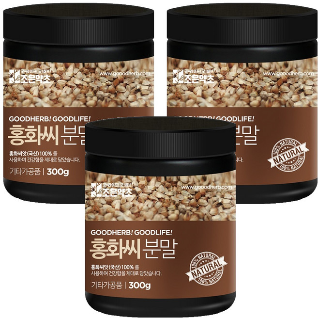 조은약초 볶은 홍화씨 분말, 300g, 3개