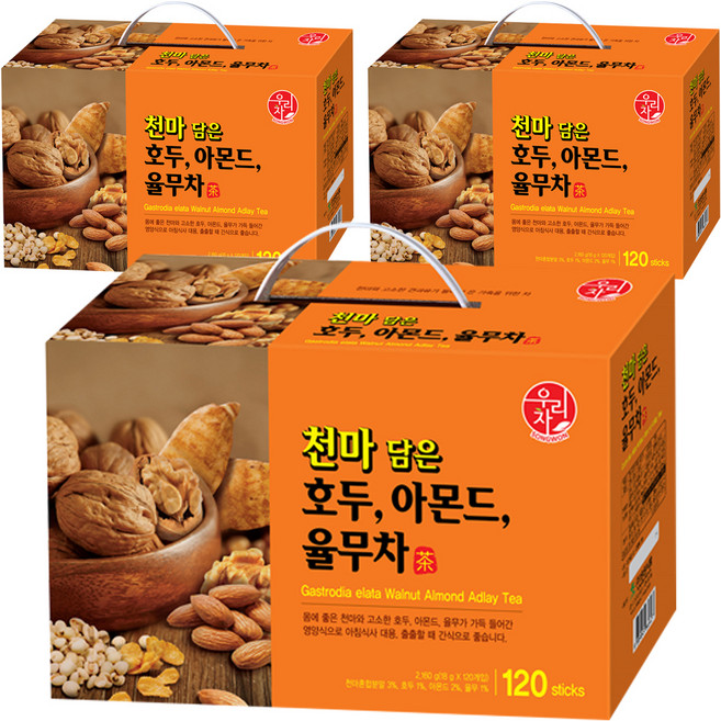 우리차 천마 담은 호두 아몬드 율무차, 18g, 120개입, 3개