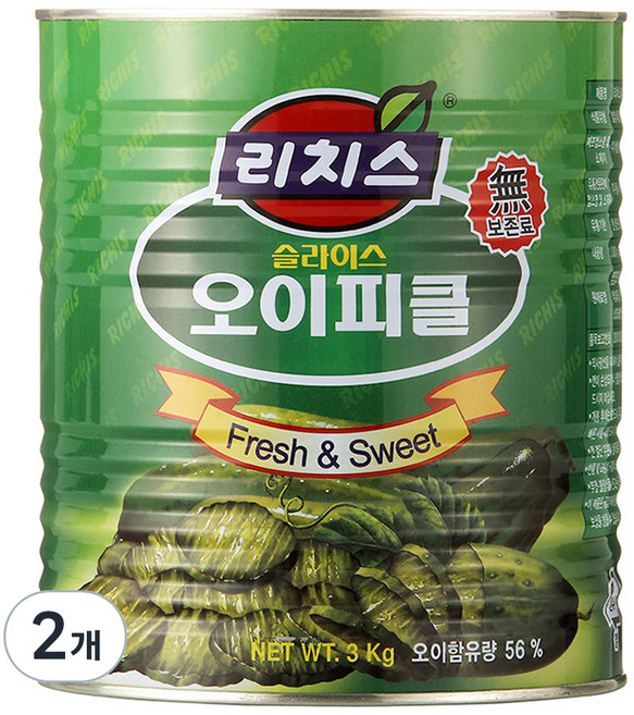 리치스 슬라이스 오이피클, 2개, 3kg