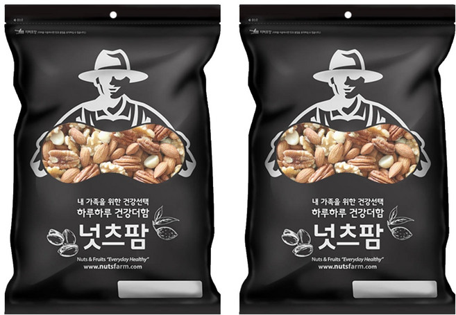넛츠팜 아몬드 호두 피칸 마카다미아, 800g, 2개