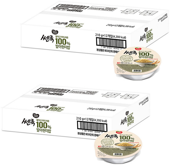 쎈쿡 발아현미밥, 210g, 24개