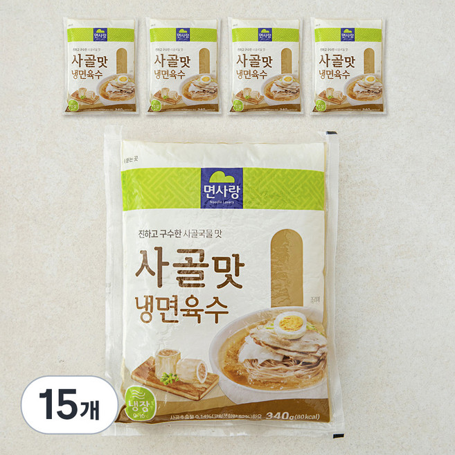 면사랑 사골맛 냉면육수, 340g, 15개