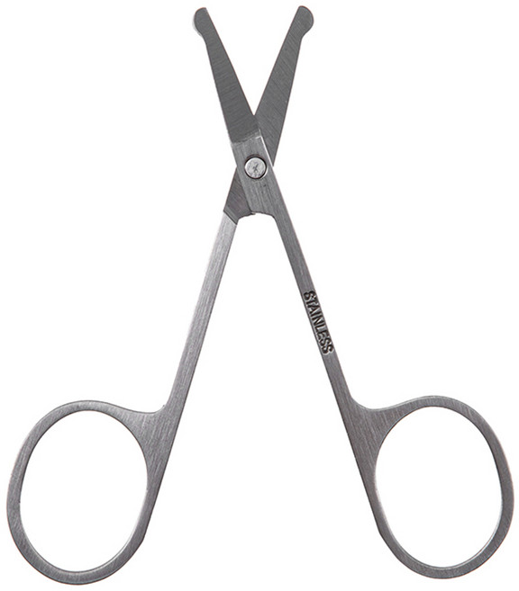 ELLE PARIS 고급 둥근날 안전 코가위, 1개, 실버