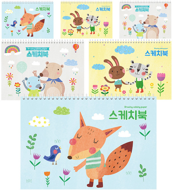 DGRM 스케치북 랜덤발송 130g, 8절, 6개, 30매