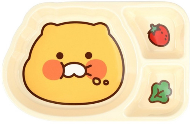 KAKAO FRIENDS 春植陶瓷3格分隔盤, 混合色, 1個