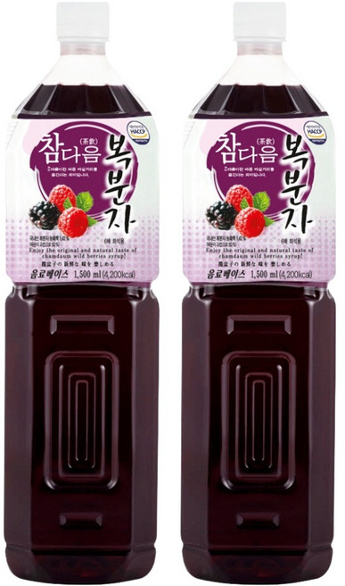 파낙스 참다음 복분자 음료베이스, 1.5L, 2개