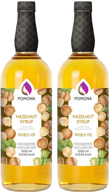 포모나 헤이즐넛 시럽, 1L, 2개