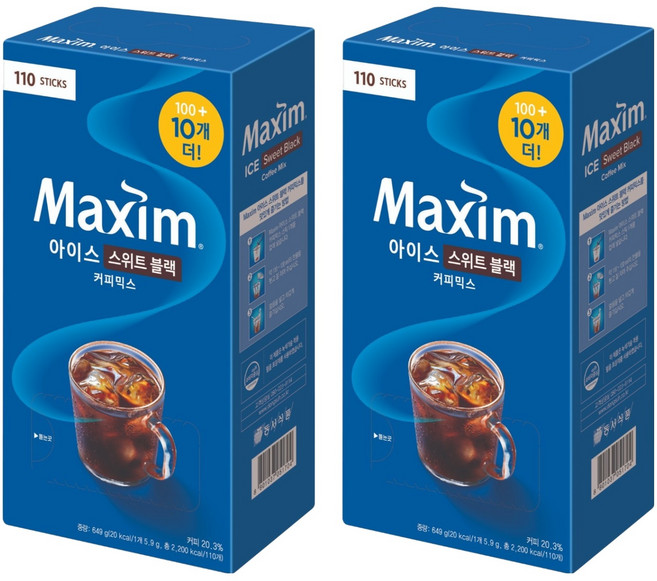 맥심 아이스 스위트 블랙 커피믹스, 5.9g, 110개입, 2개