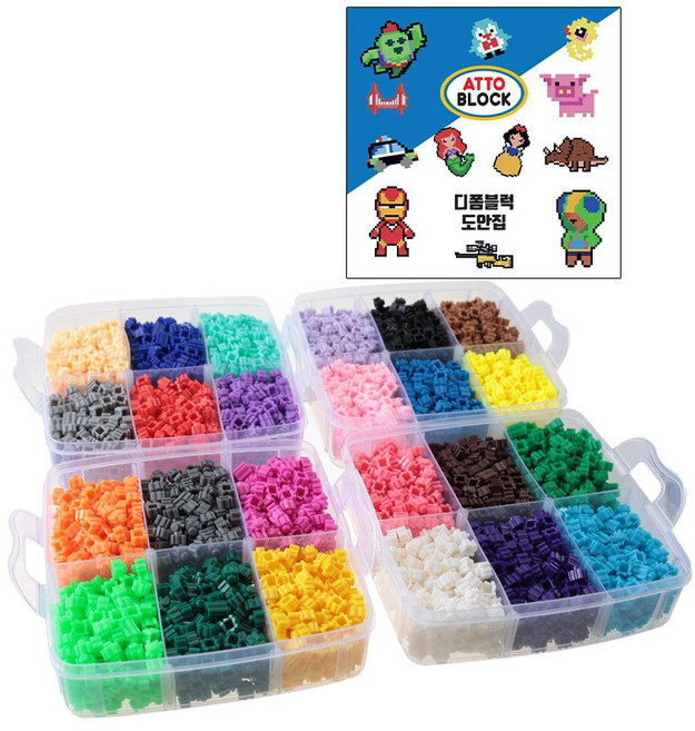 아토블럭 디폼블럭 24색 4800p, 혼합색상, 1세트