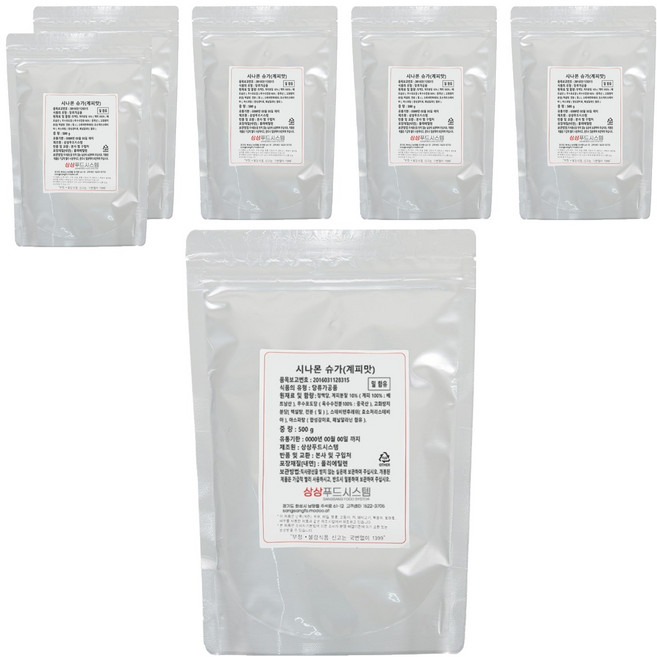 상상푸드시스템 시나몬 슈가, 500g, 6개