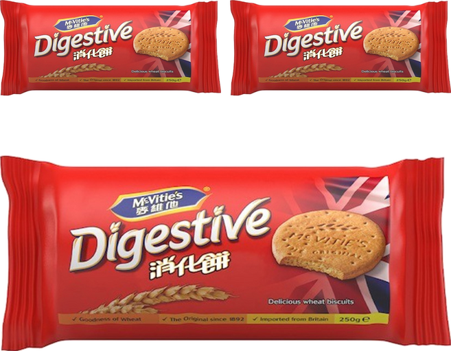 McVitie's 麥維他 消化餅 美味小麥餅乾 英國進口, 250g, 3包