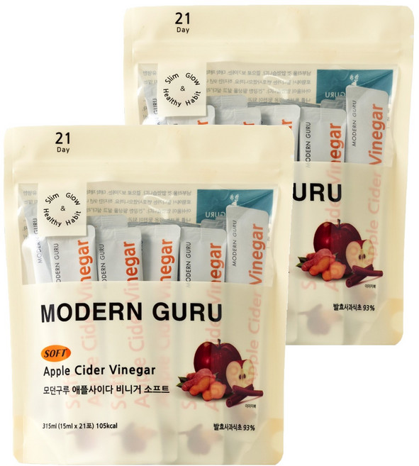 모던구루 애플사이다 비니거 소프트 21p, 2개, 315ml