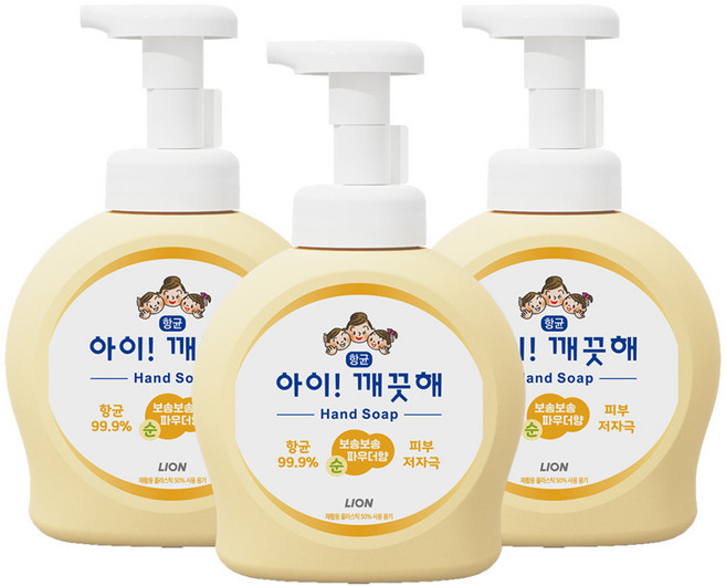 7위 - 아이깨끗해 항균 폼 핸드솝 순 보송보송 파우더향, 490ml, 3개