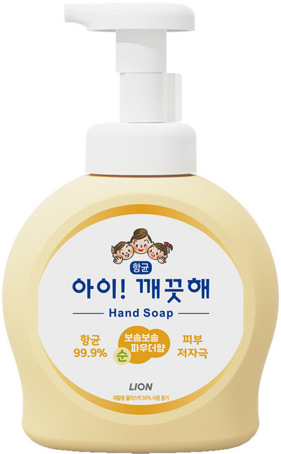 아이깨끗해 항균 폼 핸드솝 순 보송보송 파우더향, 490ml, 1개
