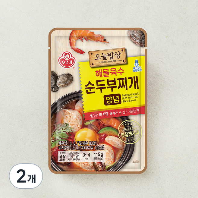 해물육수순두부찌개양념, 115g, 2개