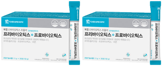 대웅생명과학 프리바이오틱스+프로바이오틱스 유산균, 150g, 2개
