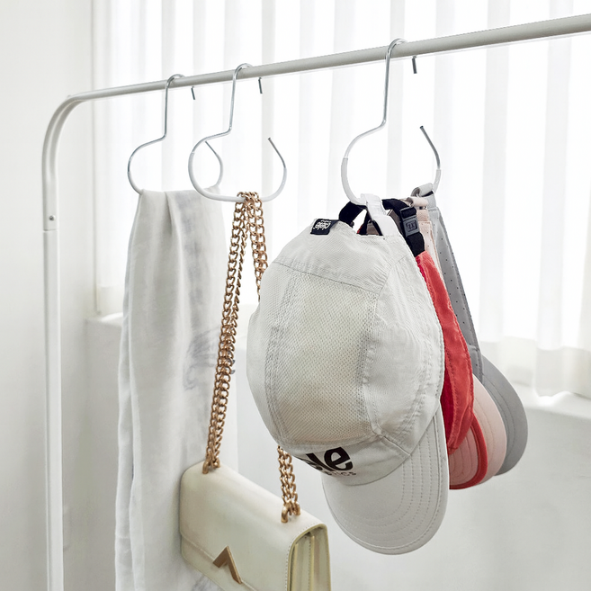 노바리움 다용도 모자 스카프 잡화 정리 걸이 14 x 15 cm, 화이트, 10개