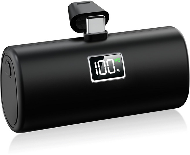 YINTO 도킹형 고속충전 PD 20w 일체형 휴대용 미니 보조배터리 C타입, XPB1-C, 블랙