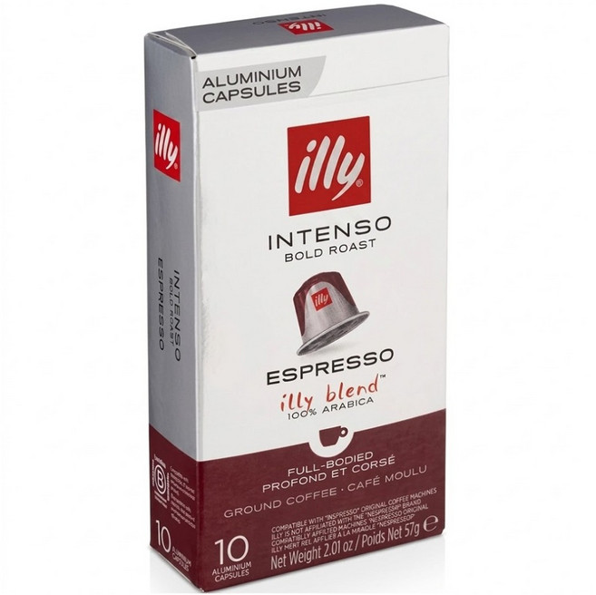 illy 意利 INTENSO 深烘培濃縮 咖啡膠囊, 1盒, 5.7g, 10顆