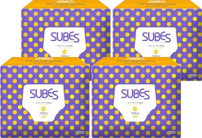 슈베스 노블레스 밴드형 기저귀 아동공용, 중형(M), 104매