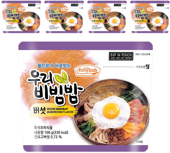 이지밥 우리비빔밥 버섯, 100g, 5개