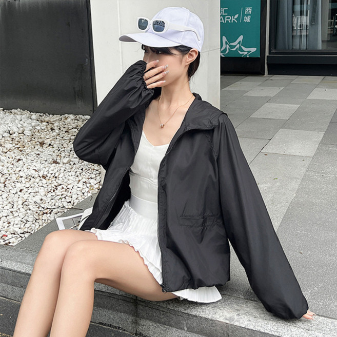 Sunbit 女款 Nez'o 素色連帽防風外套
