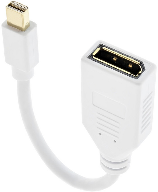 UniSync DisplayPort 母轉Mini DisplayPort 公轉接器 15cm 白色, 1條