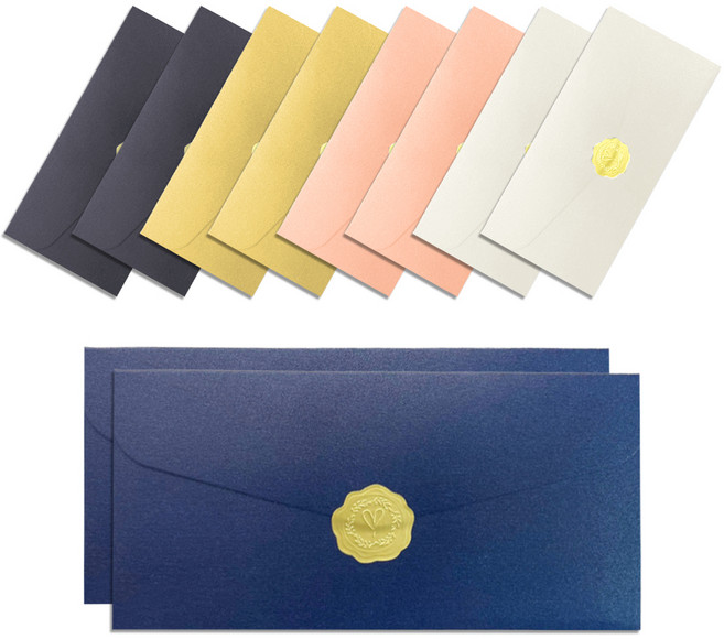 투코비 고급 펄 용돈 봉투 5종 x 2p + 골드 스티커 세트, 혼합색상, 1개