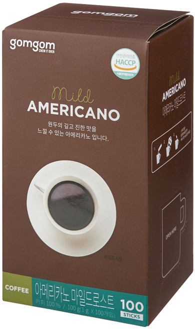 곰곰 아메리카노 마일드로스트, 1g, 100개입, 1개