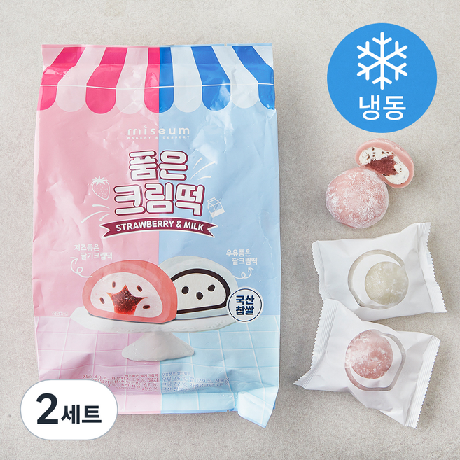미지엄 우유품은 팥 크림떡 5입 + 치즈품은 딸기 크림떡 5입 세트 (냉동), 60g, 10개입, 2세트