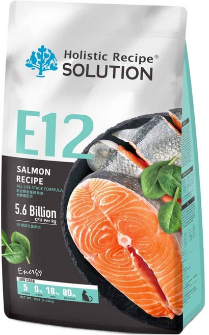 Holistic Recipe SOLUTION 耐吉斯 全齡貓 配方無穀乾飼料 E12, 4.54kg, 鮭魚, 1袋