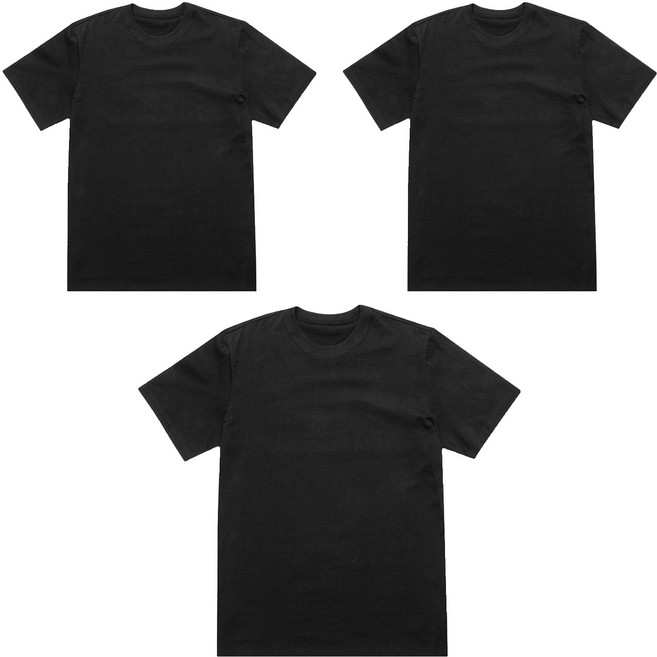 BASE ALPHA ESSENTIALS 中性款圓領素色短袖T恤 3件組, 黑色