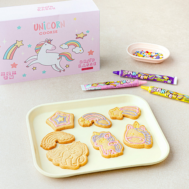 브로드카세 유니콘 쿠키 만들기 세트 아몬드, 230g, 1개입, 1세트