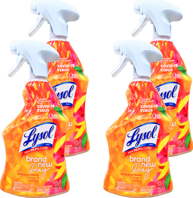 Lysol 來舒 多功能萬用噴槍式清潔劑 芒果芙蓉香味, 4瓶, 946ml