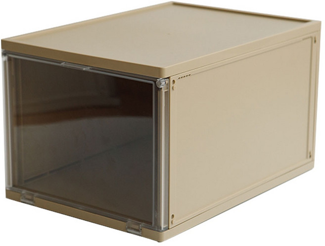 SHUTER 樹德 拼拼樂收納鞋盒 DB-2621 開放式正面 可疊加, 沙色, 1個