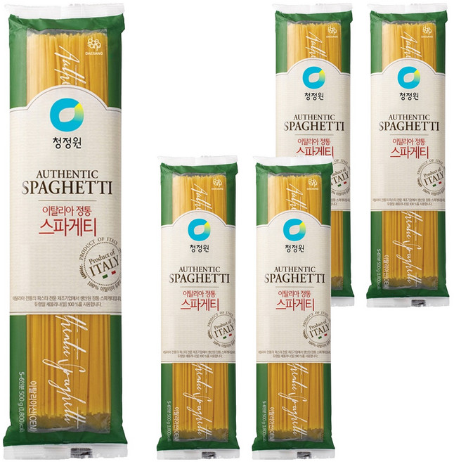 청정원 이탈리아 정통 스파게티면, 500g, 5개