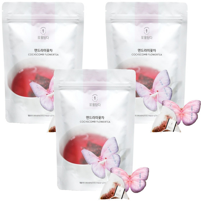 꽃을담다 나비티백 맨드라미꽃차, 500mg, 10개입, 3개