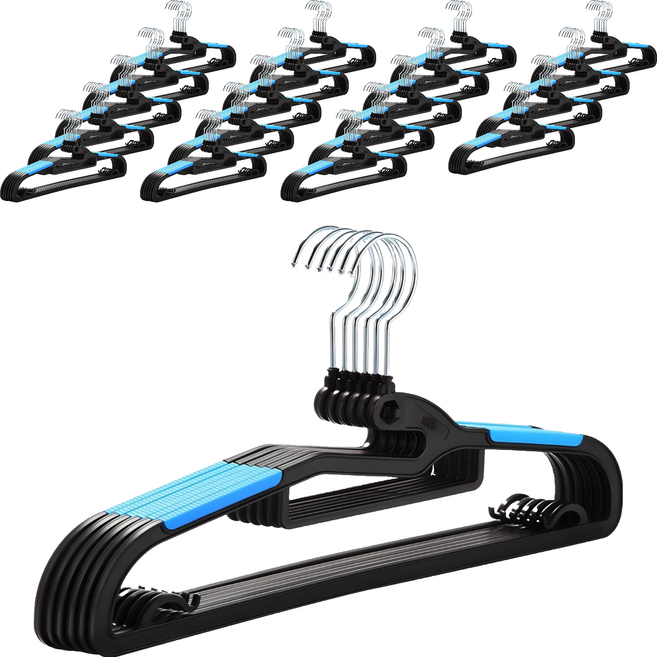 와이드 고리회전 논슬립 옷걸이, 블루, 120개