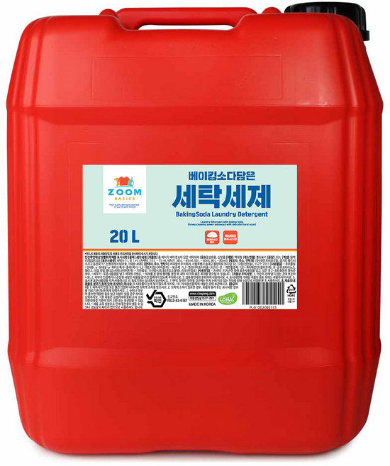 줌 베이직 베이킹소다 담은 액체세탁 세제, 20L, 1개입, 1개