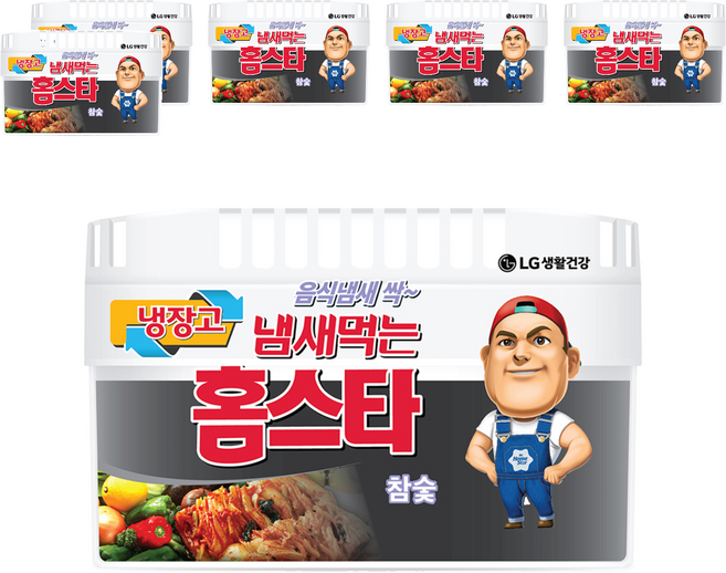홈스타 냄새먹는 냉장고용 탈취제 참숯 본품, 420g, 6개
